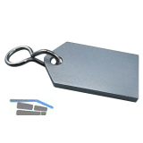 Hotelschl�sselanh�nger - flach, 50 mm, ohne Gummi, Aluminium silber eloxiert