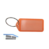 Schl�sselanh�nger - mit Papiereinlage, Kunststoff transparent orange