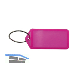 Schl�sselanh�nger - mit Papiereinlage, Kunststoff transparent pink