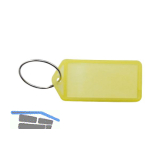 Schl�sselanh�nger - mit Papiereinlage, Kunststoff transparent gelb