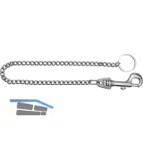 Schl�sselkette - mit Jeans Haken, L�nge 460 mm, Stahl vernickelt