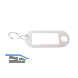 Schl�sselanh�nger - mit Aufh�ngeloch, Kunststoff wei�
