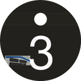 Schl�sselnummer - � 25, Nummer 3, Aluminium schwarz eloxiert