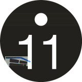 Schl�sselnummer - � 25, Nummer 11, Aluminium schwarz eloxiert