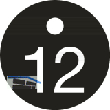 Schl�sselnummer - � 25, Nummer 12, Aluminium schwarz eloxiert