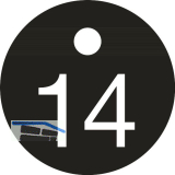 Schl�sselnummer - � 25, Nummer 14, Aluminium schwarz eloxiert