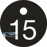Schl�sselnummer - � 25, Nummer 15, Aluminium schwarz eloxiert