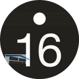 Schl�sselnummer - � 25, Nummer 16, Aluminium schwarz eloxiert