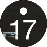 Schl�sselnummer - � 25, Nummer 17, Aluminium schwarz eloxiert