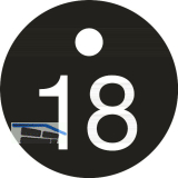 Schl�sselnummer - � 25, Nummer 18, Aluminium schwarz eloxiert