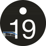 Schl�sselnummer - � 25, Nummer 19, Aluminium schwarz eloxiert