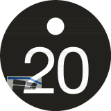 Schl�sselnummer - � 25, Nummer 20, Aluminium schwarz eloxiert