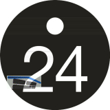 Schl�sselnummer - � 25, Nummer 24, Aluminium schwarz eloxiert