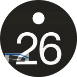 Schl�sselnummer - � 25, Nummer 26, Aluminium schwarz eloxiert