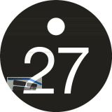 Schl�sselnummer - � 25, Nummer 27, Aluminium schwarz eloxiert
