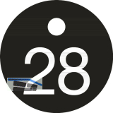 Schl�sselnummer - � 25, Nummer 28, Aluminium schwarz eloxiert