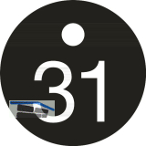 Schl�sselnummer - � 25, Nummer 31, Aluminium schwarz eloxiert