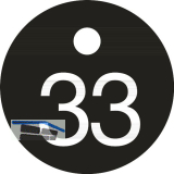 Schl�sselnummer - � 25, Nummer 33, Aluminium schwarz eloxiert