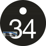 Schl�sselnummer - � 25, Nummer 34, Aluminium schwarz eloxiert
