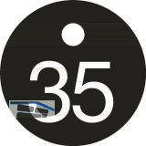 Schl�sselnummer - � 25, Nummer 35, Aluminium schwarz eloxiert