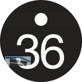 Schl�sselnummer - � 25, Nummer 36, Aluminium schwarz eloxiert