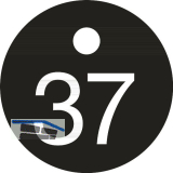 Schl�sselnummer - � 25, Nummer 37, Aluminium schwarz eloxiert
