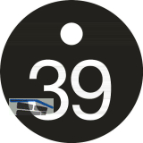Schl�sselnummer - � 25, Nummer 39, Aluminium schwarz eloxiert