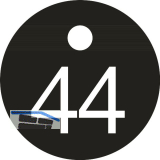 Schl�sselnummer - � 25, Nummer 44, Aluminium schwarz eloxiert
