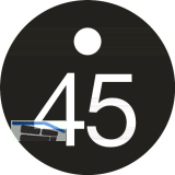 Schl�sselnummer - � 25, Nummer 45, Aluminium schwarz eloxiert