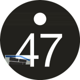 Schl�sselnummer - � 25, Nummer 47, Aluminium schwarz eloxiert