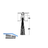 T�rdichtungsb�rste m. U-Profilleiste, 2000 mm, Borsten natur, Alu natur