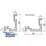 Anschlag- u. Dichtungsschiene 180, Schenkel 30 x 40 mm, auf Ma�, Alu natur