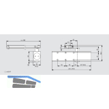 DORMAKABA T�rschlie�er TS 83 mit Flachgest�nge, EN 3-6, Abschaltung, silber