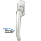 FSB Fenstergriff 34 1023 ovale Rosette, Aluminium silber eloxiert