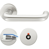 FSB Objekt Dr�ckergarnitur 72 1070 AGL auf Rosette WC DIN, silber eloxiert