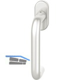 FSB Fenstergriff 34 1070 ovale Rosette, Aluminium silber eloxiert