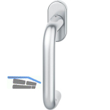 FSB Fenstergriff 34 1070 ovale Rosette, Edelstahl matt