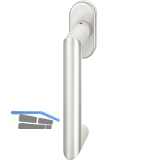 FSB Fenstergriff 34 1016 ovale Rosette, Aluminium silber eloxiert