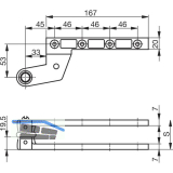 GEZE Zapfenband Modell DB, f�r gef�lzte T�ren, Stahl verzinkt