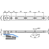 GEZE T�rschiene C f�r flachkonisch, Pendelt�r, Stahl verzinkt