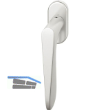 FSB Fenstergriff 34 1144 ovale Rosette, Aluminium silber eloxiert
