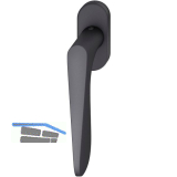 FSB Fenstergriff 34 1144 ovale Rosette, Aluminium schwarz matt