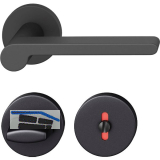 FSB Dr�ckergarnitur 12 1021 ASL auf Rosette WC, schwarz matt