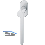 FSB Fenstergriff 34 1021 ovale Rosette, rechts, Edelstahl matt