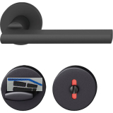 FSB Dr�ckergarnitur 12 1035 ASL auf Rosette WC DIN, schwarz matt