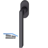 FSB Fenstergriff 34 1035 ovale Rosette, Aluminium schwarz matt