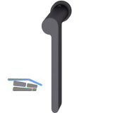 FSB Fenster-Steckgriff 34 1021 minimalistisch, links, Aluminium schwarz matt