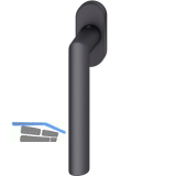 FSB Fenstergriff 34 1076 ovale Rosette, Aluminium schwarz matt