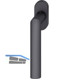 FSB Fenstergriff 34 1108 ovale Rosette, Aluminium schwarz matt