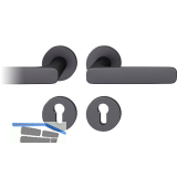 FSB Dr�ckergarnitur 12 1289 ASL auf Rosette PZ, schwarz matt